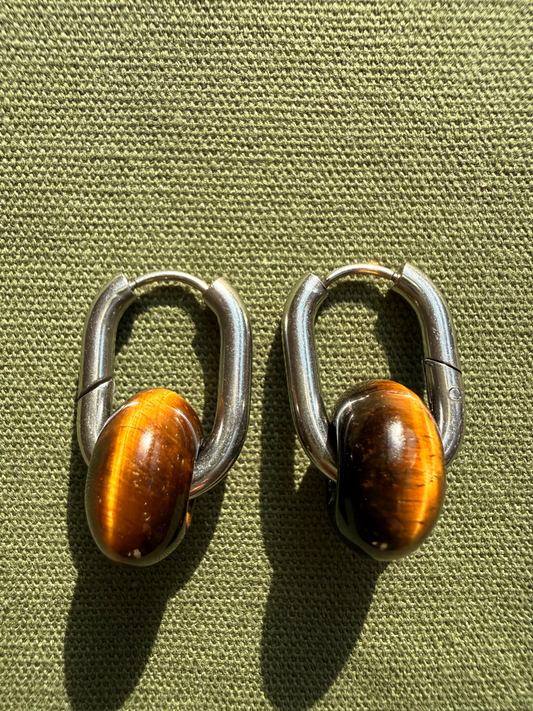 Donat hoops - small stone - tiger eye
