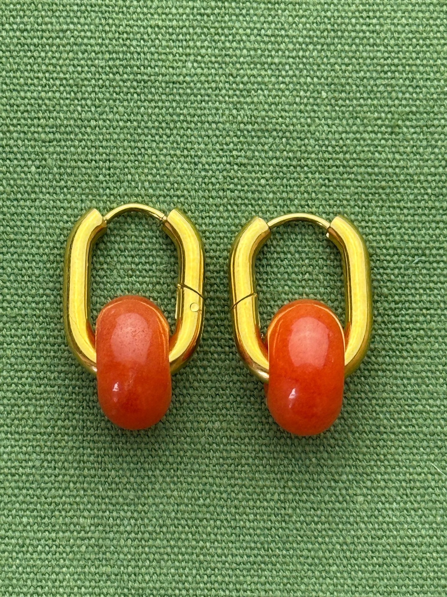 Donat hoops - small stone - aventurine - Pig&Beads