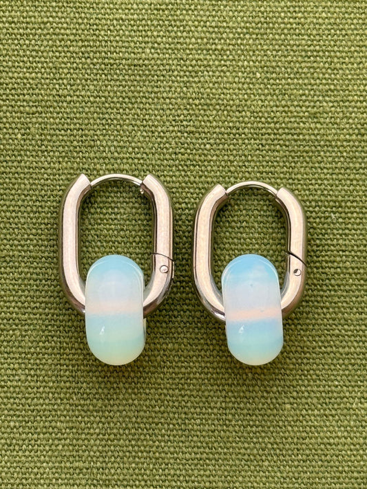 Donat hoops - small stone - opal - Pig&Beads