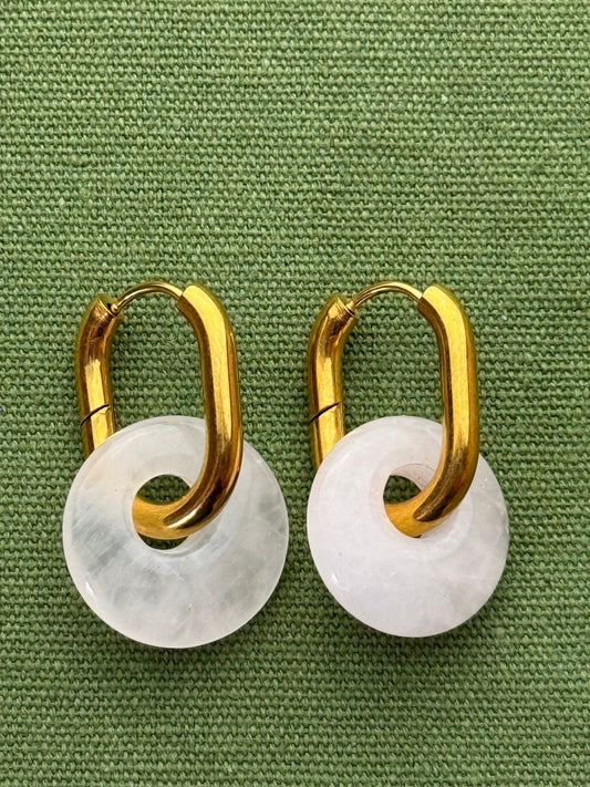 Donat hoops - offset circle - rise quartz - Pig&Beads