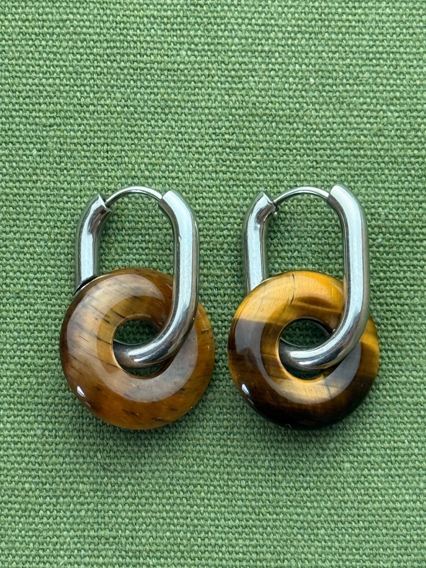Donat hoops - round diskc - tiger eye - Pig&Beads