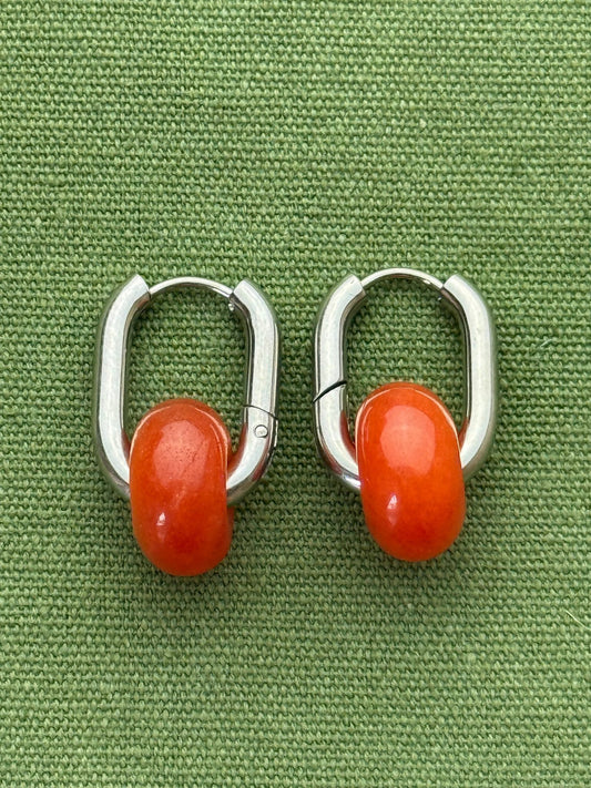 Donat hoops - small stone - aventurine - Pig&Beads