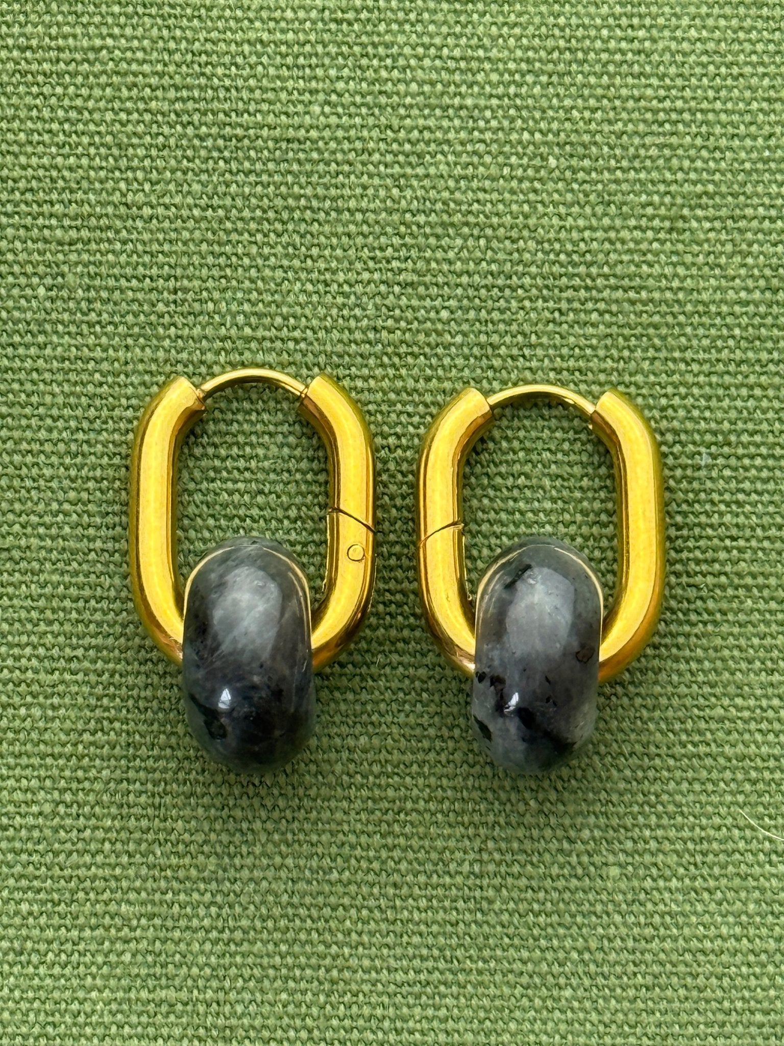 Donat hoops - small stone - labradorite - Pig&Beads