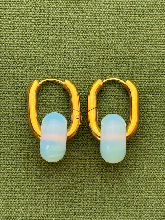 Donat hoops - small stone - opal - Pig&Beads