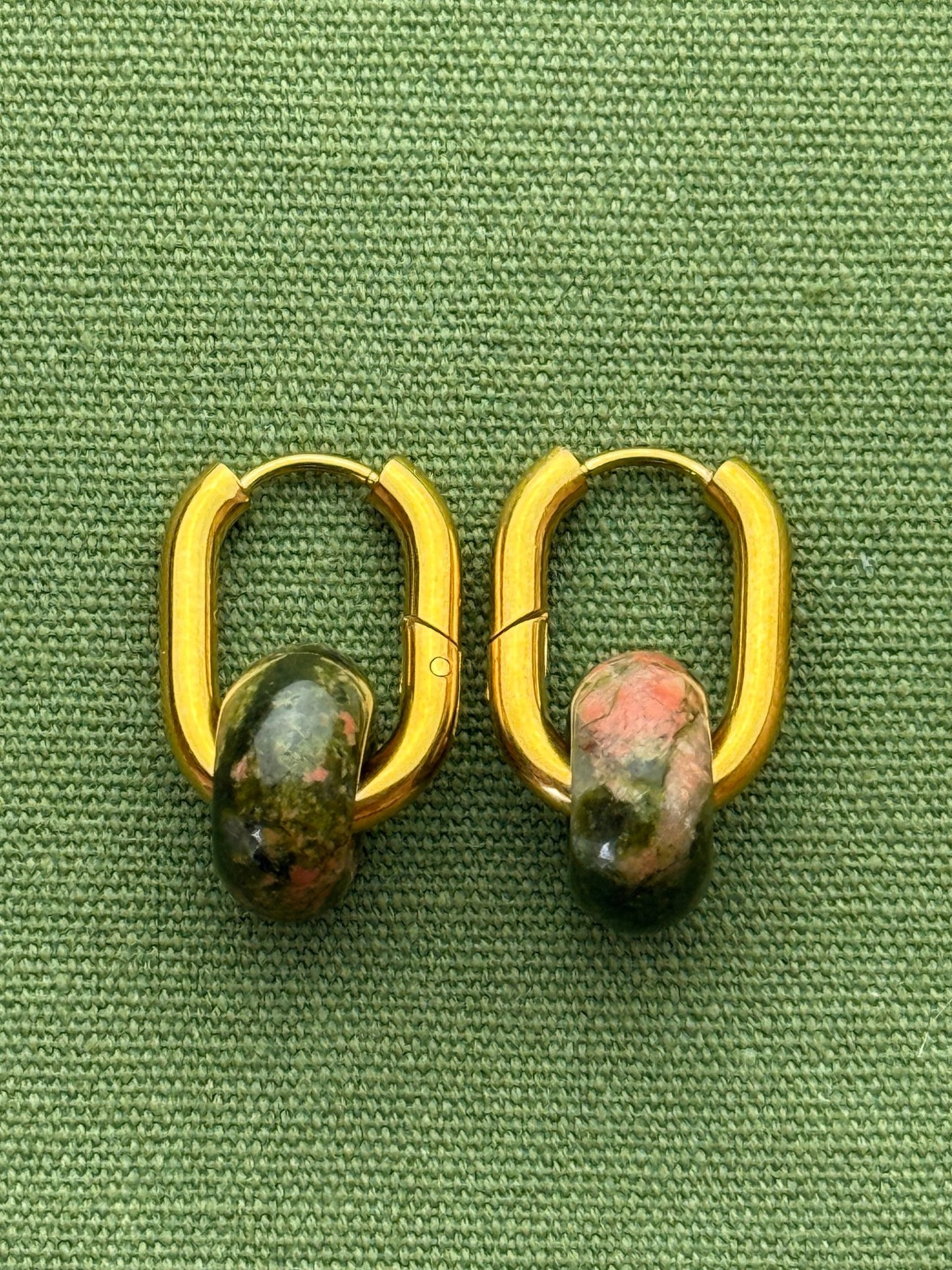 Donat hoops - small stone - unakite - Pig&Beads