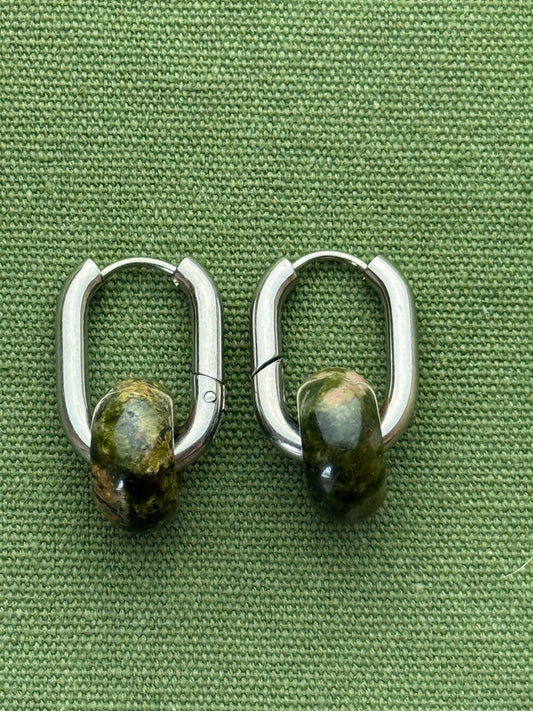 Donat hoops - small stone - unakite - Pig&Beads