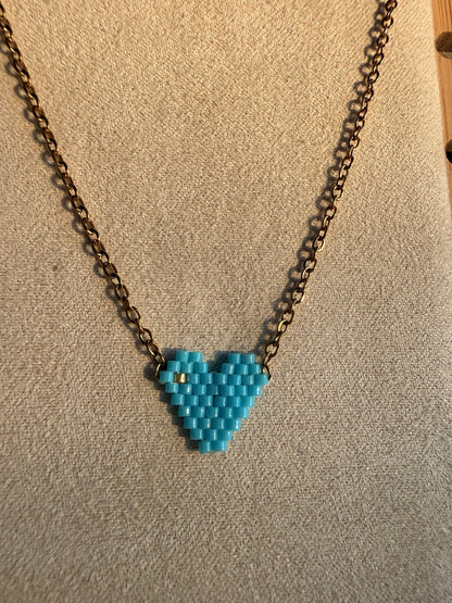 Miyuki heart necklace - Pig&Beads