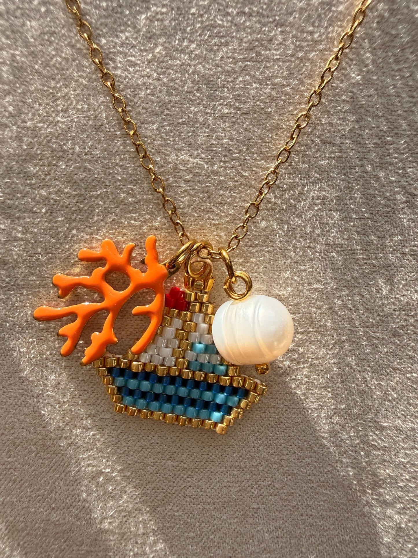 Stainless steel necklace Miyuki - Pig&Beads